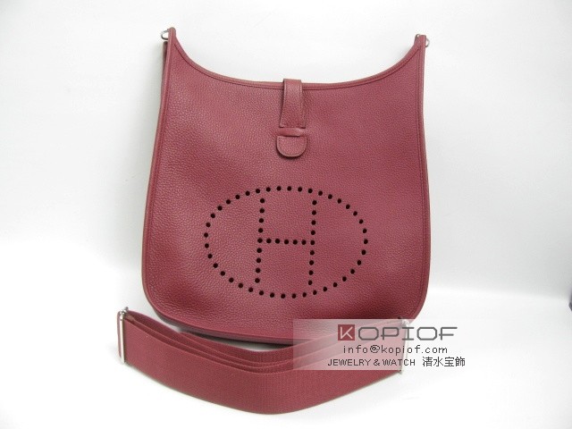 エルメス エヴリン スーパーコピー(トロア)GM トリヨンクレマンス ルビー(シルバー金具) her125